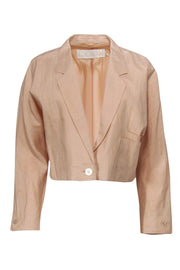 Current Boutique-Escada - Peachy Linen Cropped Blazer Sz 12