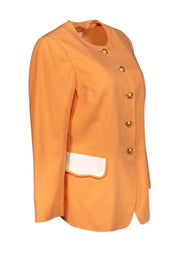 Current Boutique-Escada - Sherbet Orange Jacket w/ Gold-Tone Details Sz S