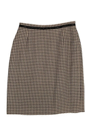 Current Boutique-Escada - Tan & Black Patterned Tweed Skirt Sz 4