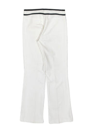 Current Boutique-Escada - White Straight Leg Trousers w/ Black Trim Sz 4