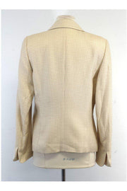 Current Boutique-Escada - White & Tan Houndstooth Blazer Sz 10