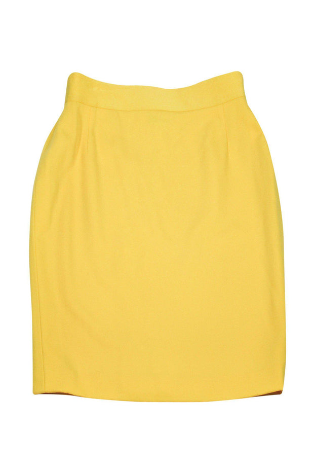 Current Boutique-Escada - Yellow New Wool Pencil Skirt Sz 8