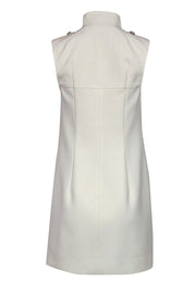 Current Boutique-Etcetera - Cream Mock Neck Shift Dress w/ Oversized Silver Buttons Sz 0