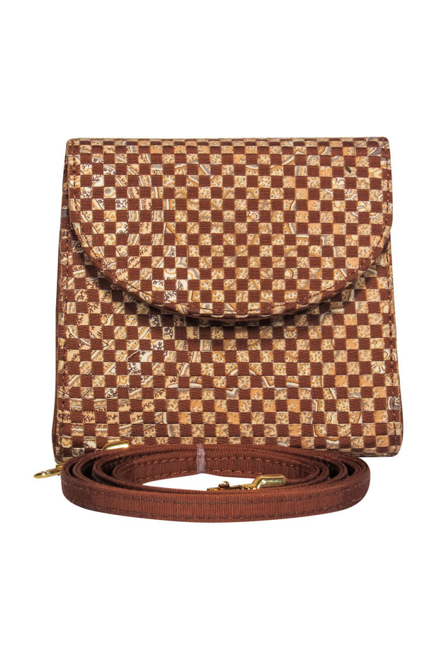 Current Boutique-Etro - Brown & Beige Checkered Mini Crossbody