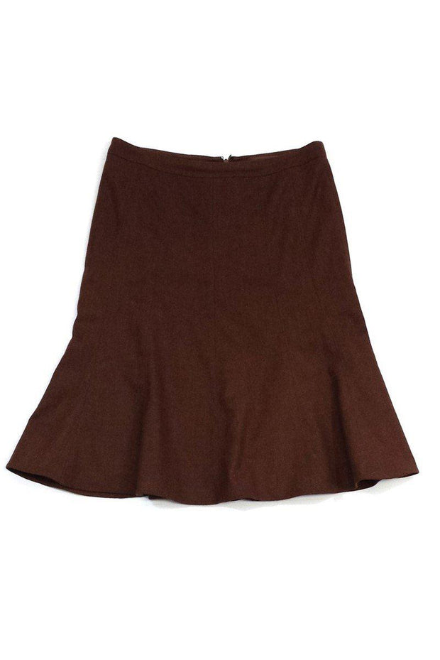 Current Boutique-Etro - Brown Wool Flared Skirt Sz 8