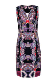 Current Boutique-Etro - Purple Paisley Sheath Dress w/ V-Neckline Sz 8