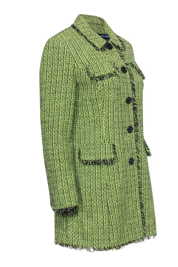 Current Boutique-Evan Picone - Lime Green & Black Tweed Coat Sz 8