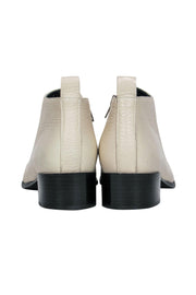 Current Boutique-Everlane - Ivory Leather Block Heel Ankle Booties Sz 8