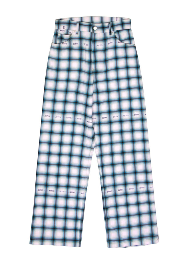 Current Boutique-Eytys - Pastel Plaid Wide-Leg Pants Sz L