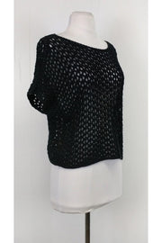 Current Boutique-Fabiana Filippi - Black Open Knit Sweater Sz S