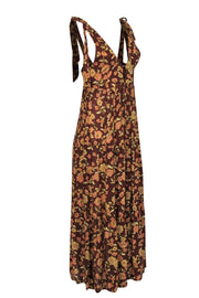 Current Boutique-Faithfull the Brand - Brown, Olive & Pink Floral Print Sleeveless Dress Sz 4