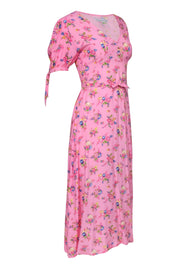 Current Boutique-Faithfull the Brand - Pink Floral Print Puff Sleeve Maxi Dress Sz 2