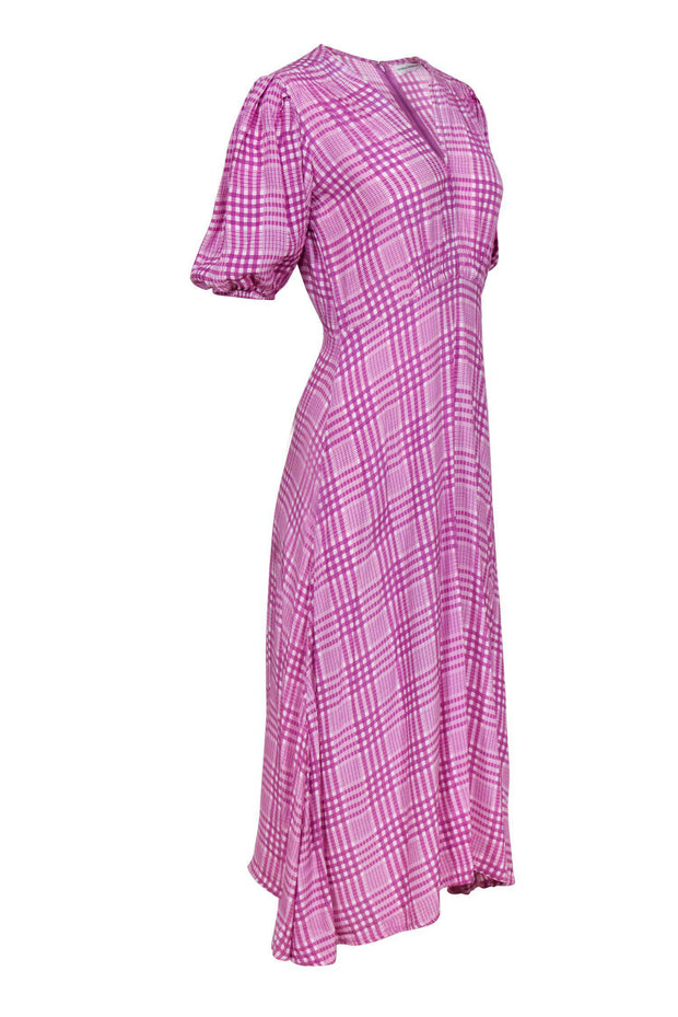 Current Boutique-Faithfull the Brand - Purple & White Plaid Puff Sleeve Maxi Dress Sz 6