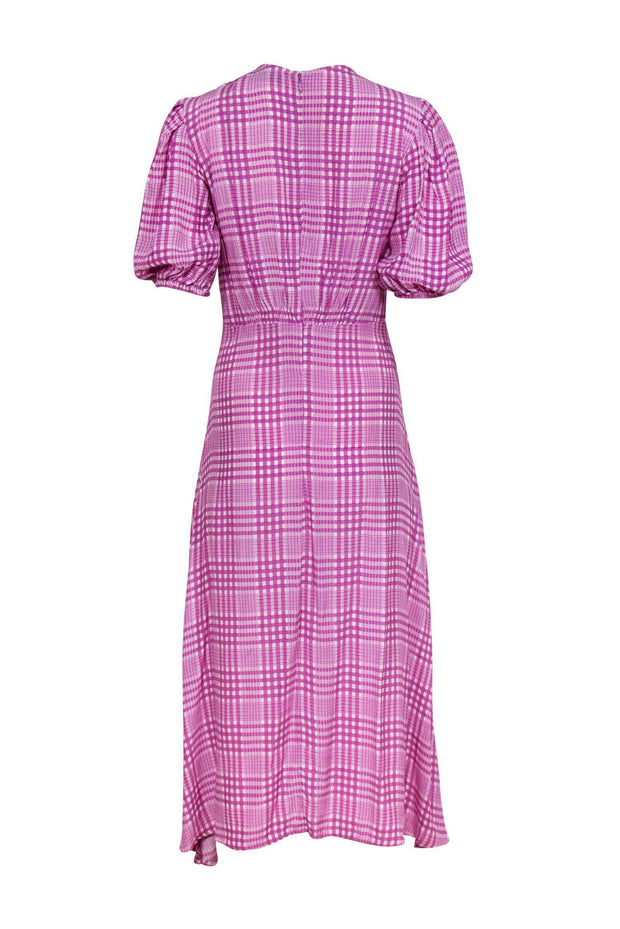 Current Boutique-Faithfull the Brand - Purple & White Plaid Puff Sleeve Maxi Dress Sz 6