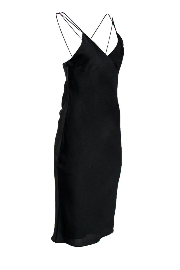 Current Boutique-Fame and Partners - Black Sleeveless Slip Midi Dress w/ Crisscross Straps Sz 4