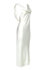 Current Boutique-Fame and Partners - Ivory Draped Sleeveless Gown Sz S