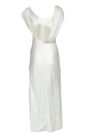 Current Boutique-Fame and Partners - Ivory Draped Sleeveless Gown Sz S