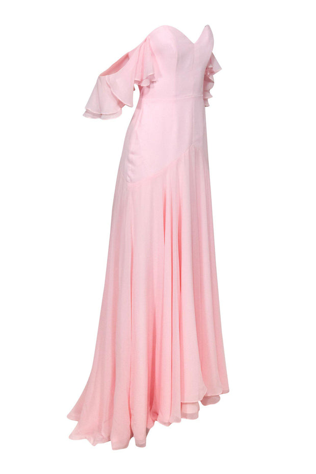 Current Boutique-Fame and Partners - Light Pink Off-the-Shoulder Gown Sz 2