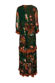 Current Boutique-Farm - Green Jungle Animal Print Maxi Shift Dress Sz L