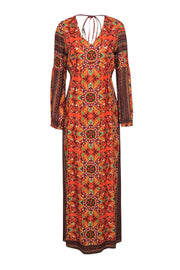 Current Boutique-Farm - Orange Floral Maxi Shift Dress Sz M