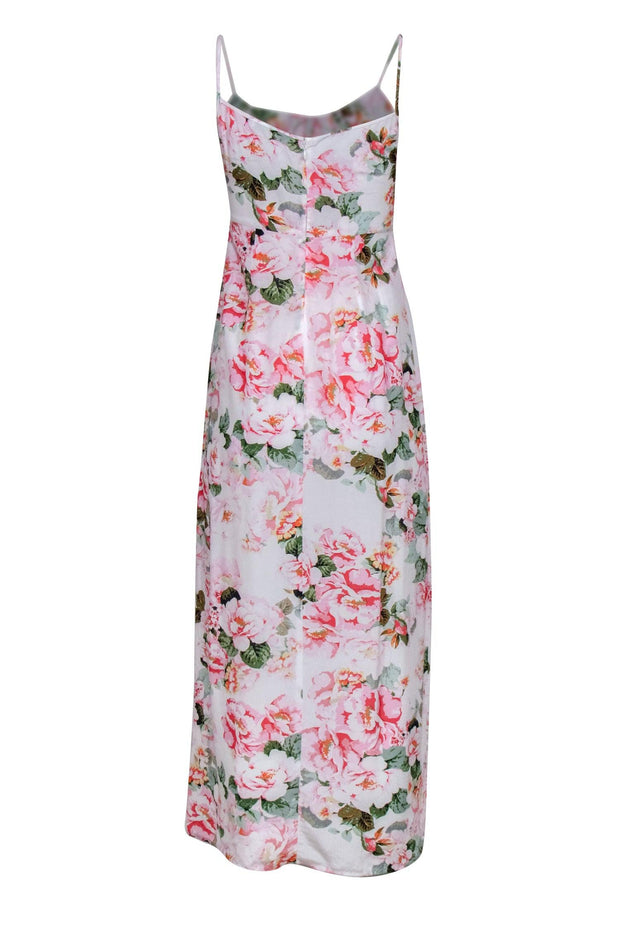 Current Boutique-Favorite Daughter - White & Pink Rose Print Maxi Dress Sz 4