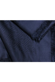 Current Boutique-Fendi - Navy Blue Logo Silk & Wool Shawl