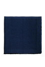 Current Boutique-Fendi - Navy Blue Logo Silk & Wool Shawl