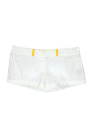 Current Boutique-Fendi - White Low Rise Nylon Shorts w/ Yellow Belt Loops Sz 8