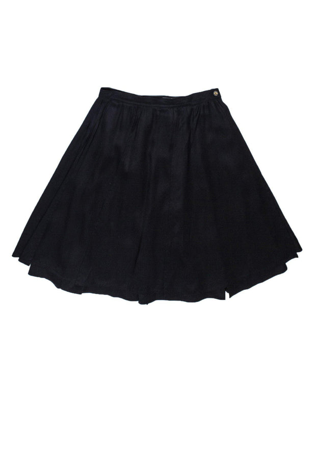 Current Boutique-Ferragamo - Black A-Line Silk Skirt Sz 6