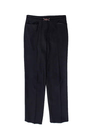 Current Boutique-Ferragamo - Black Pleated Trousers Sz 4