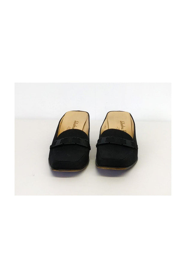 Current Boutique-Ferragamo - Black Square Toe Slip Ons Sz 7.5