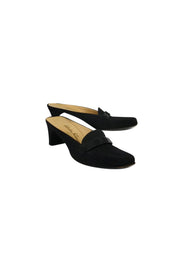 Current Boutique-Ferragamo - Black Square Toe Slip Ons Sz 7.5