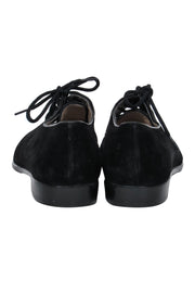 Current Boutique-Ferragamo - Black Suede Lace-Up Loafers Sz 8.5