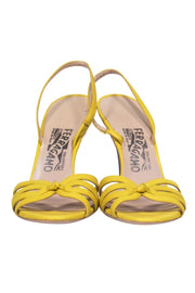 Current Boutique-Ferragamo - Bright Yellow Strappy Slingback Pumps Sz 7