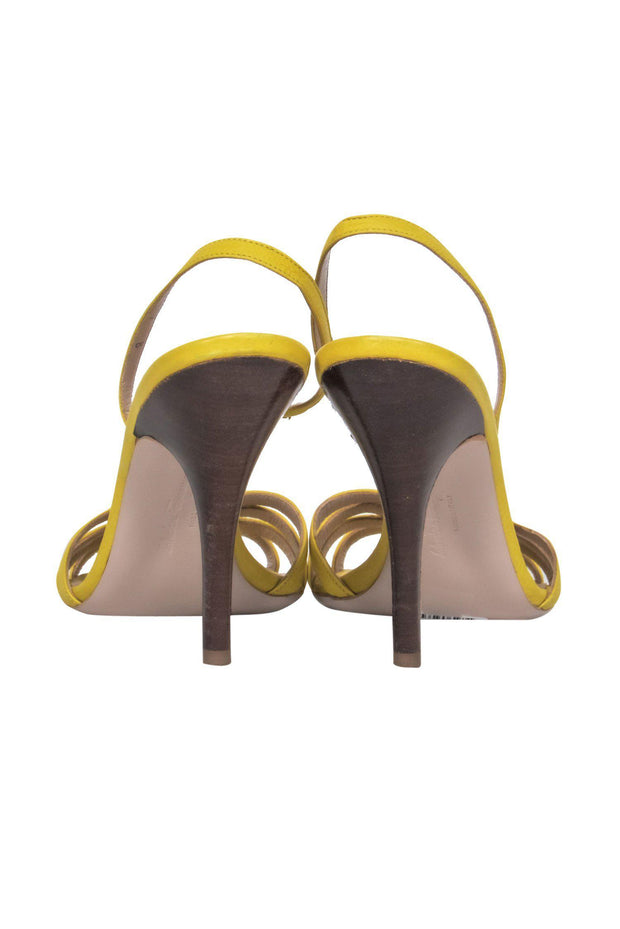 Current Boutique-Ferragamo - Bright Yellow Strappy Slingback Pumps Sz 7