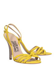 Current Boutique-Ferragamo - Bright Yellow Strappy Slingback Pumps Sz 7