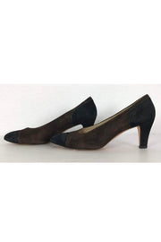 Current Boutique-Ferragamo - Brown Suede Cap Toe Pumps Sz 9.5