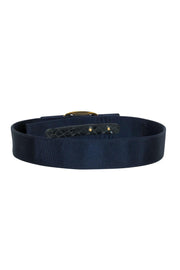 Current Boutique-Ferragamo - Navy Blue Belt w/ Gold Hardware