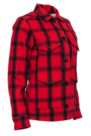 Current Boutique-Filson - Red & Black Plaid Button-Up Wool Jacket Sz XS