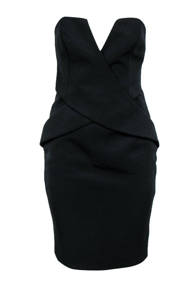 Current Boutique-Finders Keepers - Black Strapless "In Between Days" Bodycon Dress w/ Crisscross Design Sz S