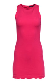 Current Boutique-For Love & Lemons - Hot Pink Sleeveless Bodycon Dress w/ Scalloped Trim Sz M