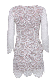 Current Boutique-For Love & Lemons - White Crochet Bodycon w/ Keyhole & Ribbon Tie Sz S