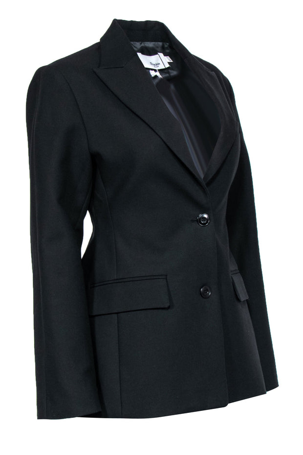 Current Boutique-Frankie Shop - Black Structured Cotton Two-Button Blazer Sz XS