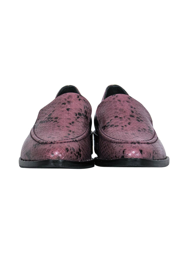 Current Boutique-Freda Salvador - Purple Snakeskin Embossed Leather Loafers Sz 8