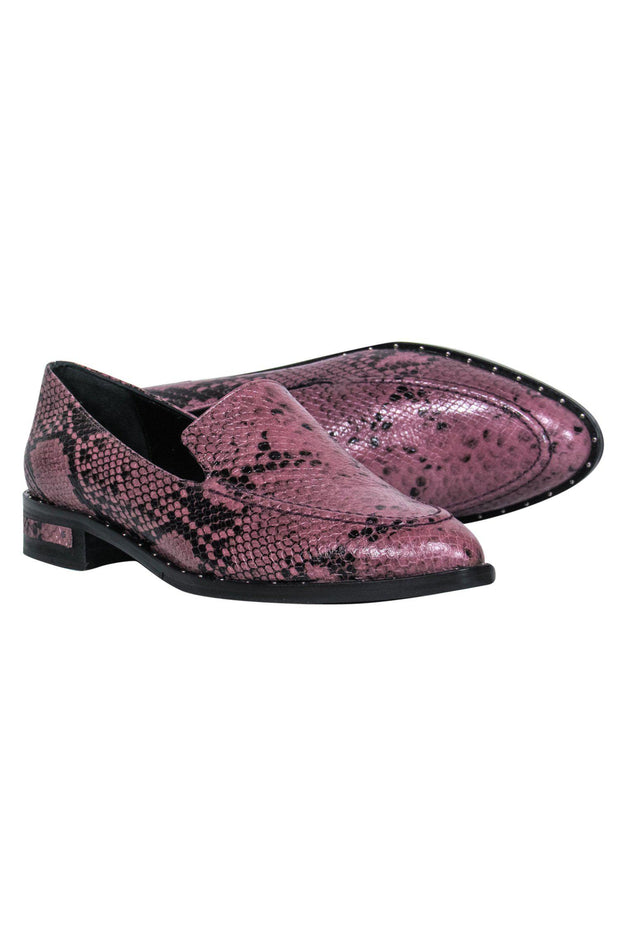 Current Boutique-Freda Salvador - Purple Snakeskin Embossed Leather Loafers Sz 8