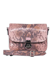 Current Boutique-Frederic Paris - Pink Snakeskin Print Crossbody Bag