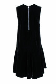 Current Boutique-Free People - Black Velvet Drop Waist Dress w/ Keyhole Neck Cutout Sz S