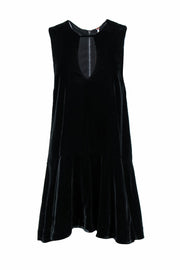 Current Boutique-Free People - Black Velvet Drop Waist Dress w/ Keyhole Neck Cutout Sz S