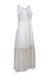 Current Boutique-Free People - Ivory Cotton Maxi Dress w/ Lace & Embroidered Details Sz S