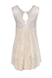 Current Boutique-Free People - Ivory Lace Empire Waist Sleeveless Mini Dress Sz M